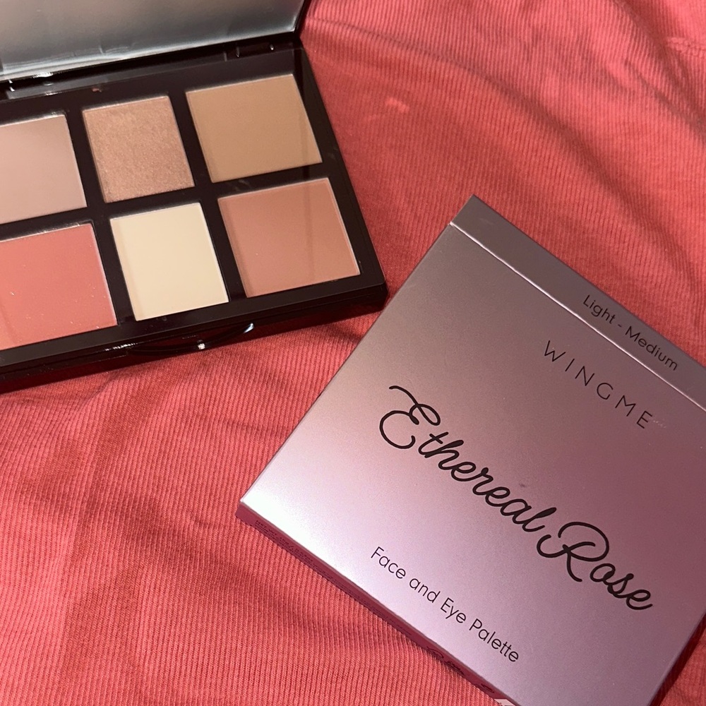 Ethereal Rose Face and Eye Palette -WingMe Cosmetics- Light to Medium